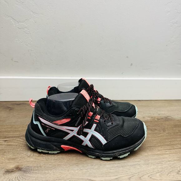 ASICS Gel Venture 8 Black And Pink Sneakers Women’s Size 8.5 Wide - Picture 5 of 11